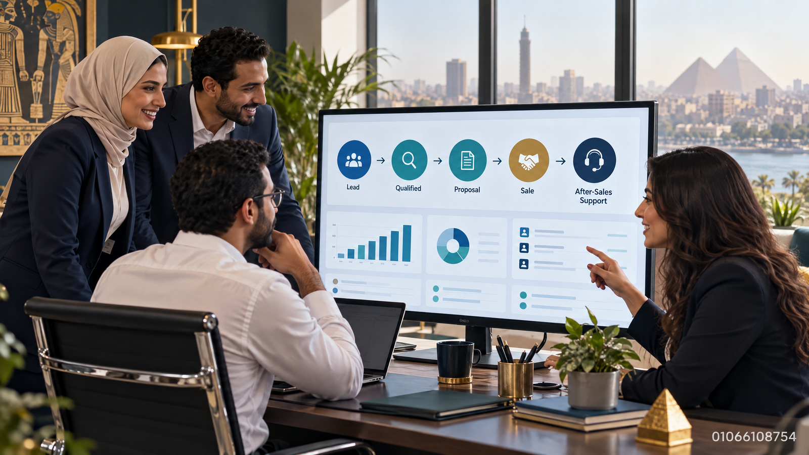 فريق مبيعات يتابع رحلة العميل من الاستفسار إلى إغلاق الصفقة داخل CRM